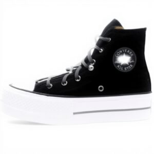 Converse Hi Platform Sneaker Damen Canvas Schwarz Weiß