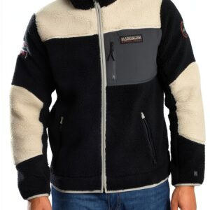 Yupik Fleecejacke Herren Napapijri marineblau beige warm-0